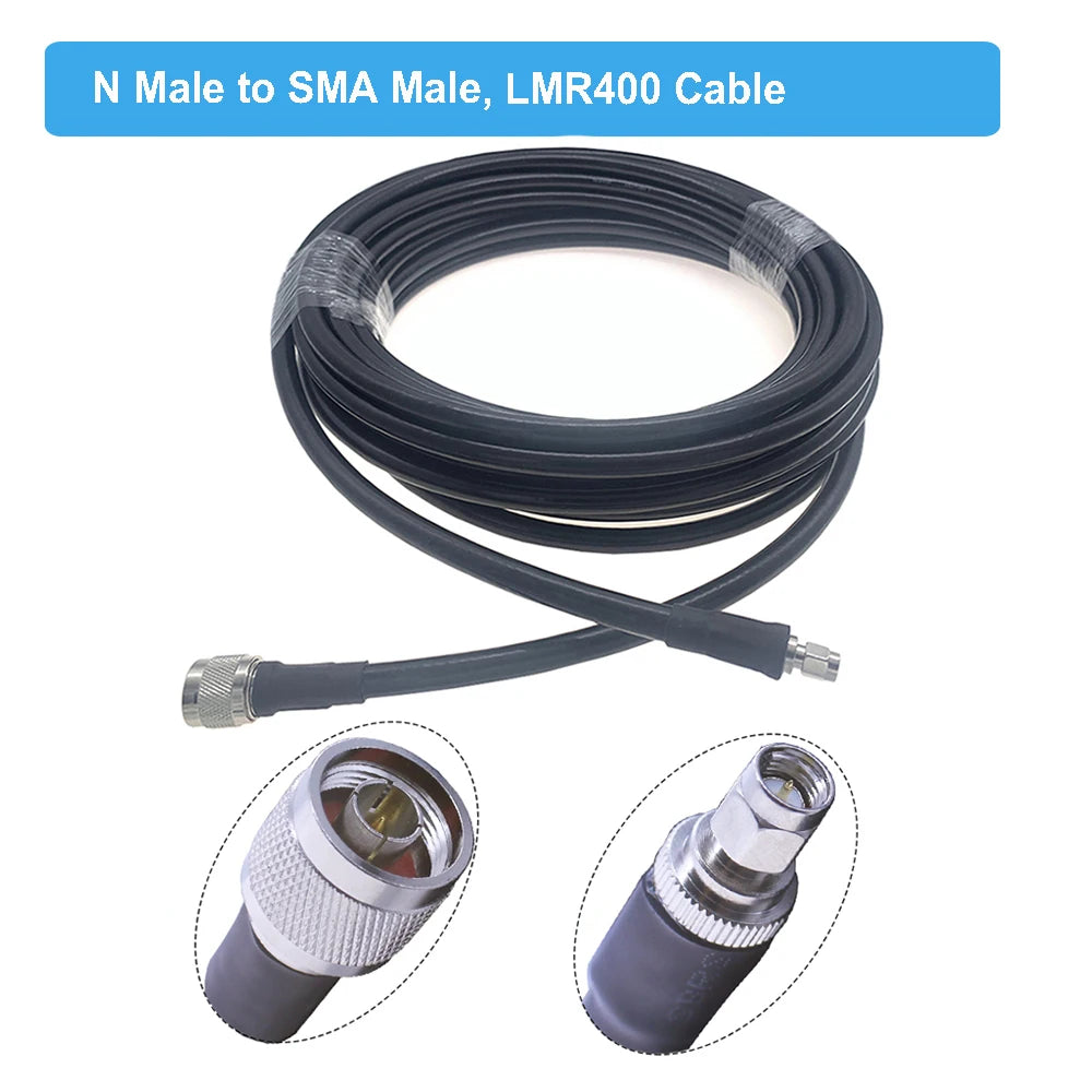 LMR400 Cable N to SMA 50 Ohm Low Loss 50-7 Pigtail RF Coaxial ExtensioHappy RadiosLMR400 Cable