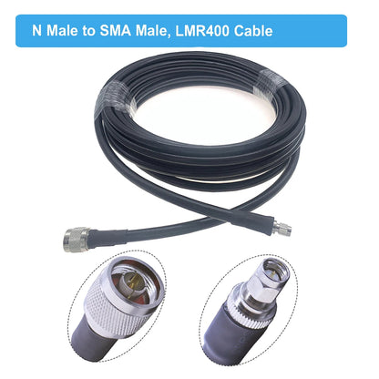 LMR400 Cable N to SMA 50 Ohm Low Loss 50-7 Pigtail RF Coaxial ExtensioHappy RadiosLMR400 Cable