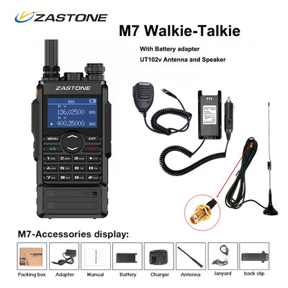 Zastone M7 dual band 5W walkie talkie 136-174 400-480mhz 250 channels Ham Radios