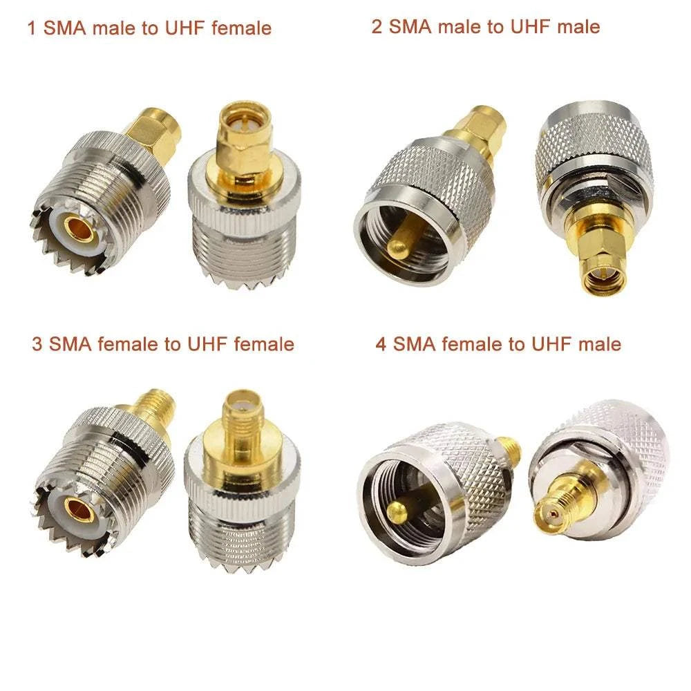 1Pcs UHF-SMA Adpater SMA Female Male to UHF Male Female PL259 SO239 CoHappy Radios1Pcs UHF-SMA Adpater SMA Female Male