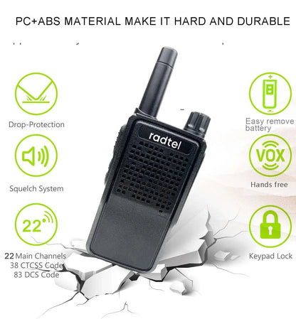 4 pcs Walkie Talkie Radtel RT518 22CH Two Way Radio PMR  FRS Radio ComHappy Radios4 pcs Walkie Talkie Radtel RT518 22CH