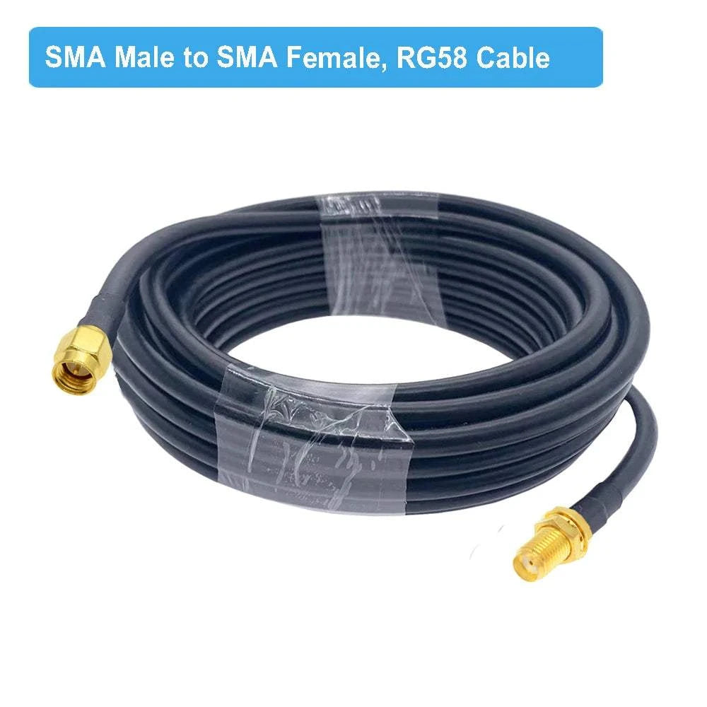 1M 2M 5M 10M 20M RG58 Cable RP SMA Male to RP SMA Female Bulkhead WiFiHappy Radios1M 2M 5M 10M 20M RG58 Cable RP SMA Male