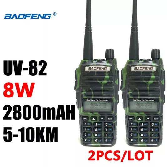 2pcs Baofeng UV 82 Portable Two Way Ham Radio Add Foldable Antenna 5-1Happy Radios2pcs Baofeng UV 82 Portable