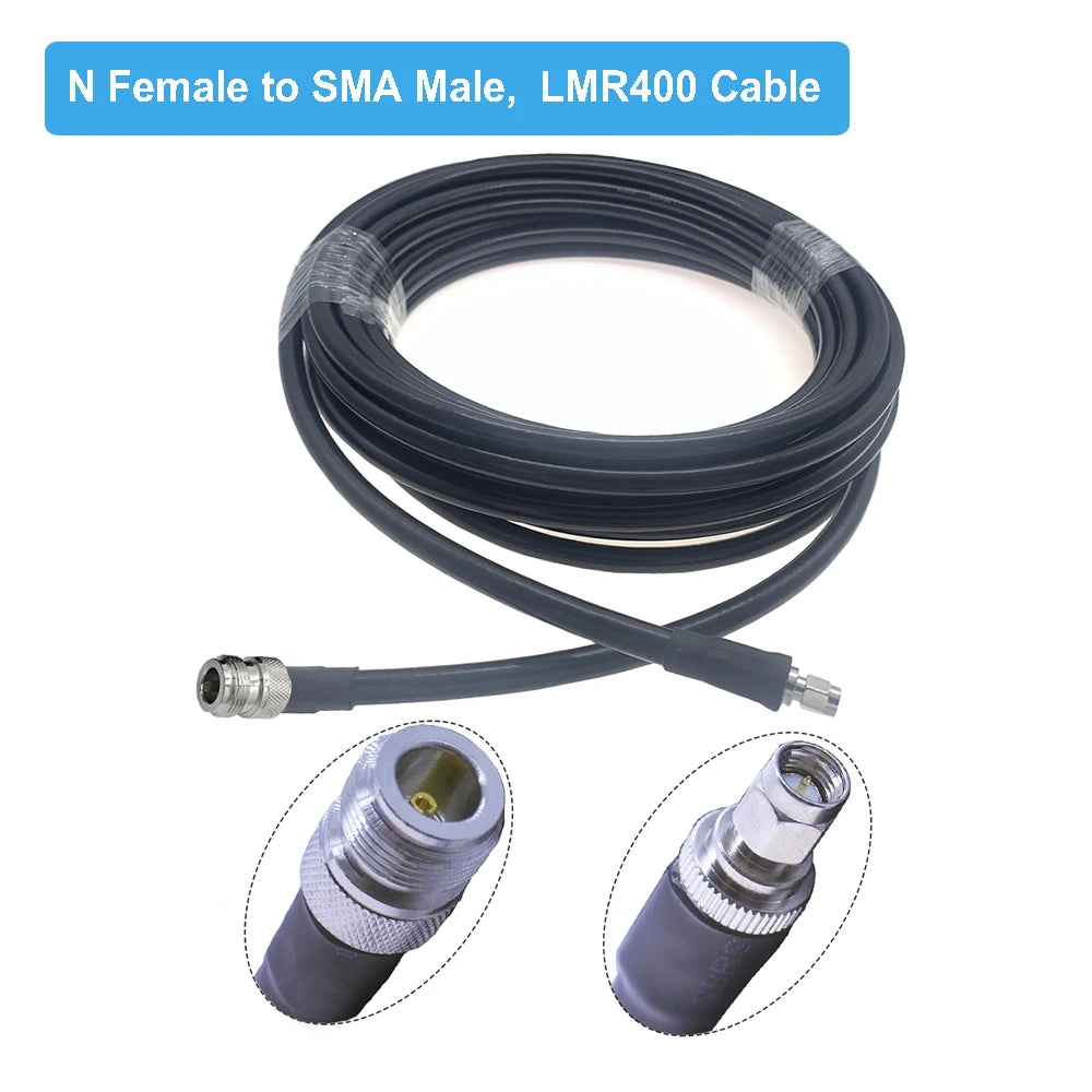 LMR400 Cable N to SMA 50 Ohm Low Loss 50-7 Pigtail RF Coaxial ExtensioHappy RadiosLMR400 Cable