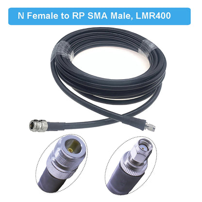 LMR400 Cable N to SMA 50 Ohm Low Loss 50-7 Pigtail RF Coaxial ExtensioHappy RadiosLMR400 Cable