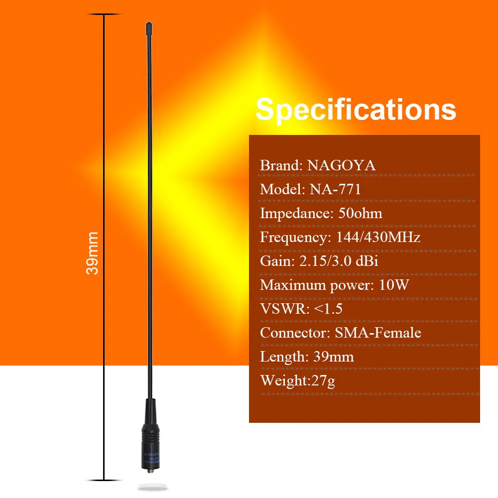 NAGOYA NA-771 SMA Female SMA-F Dual Wide Band Flexible Antenna VHF/UHF 144/430MHz Two Way Radio  BAOFENG UV-5R BF-888S UV-82 Etc