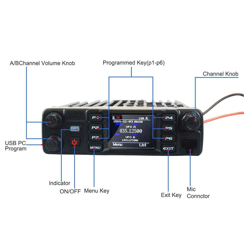 anytone AT-D578UV PRO mobile radio dual band  UHF VHF 55W dmr digital&Analog  GPS APRS Bluetooth-Compatible PTT voice record