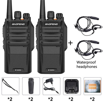 2pc Walkie Talkie Long Range 10KM BF S56 Max IP67 Waterproof High PoweHam Radios