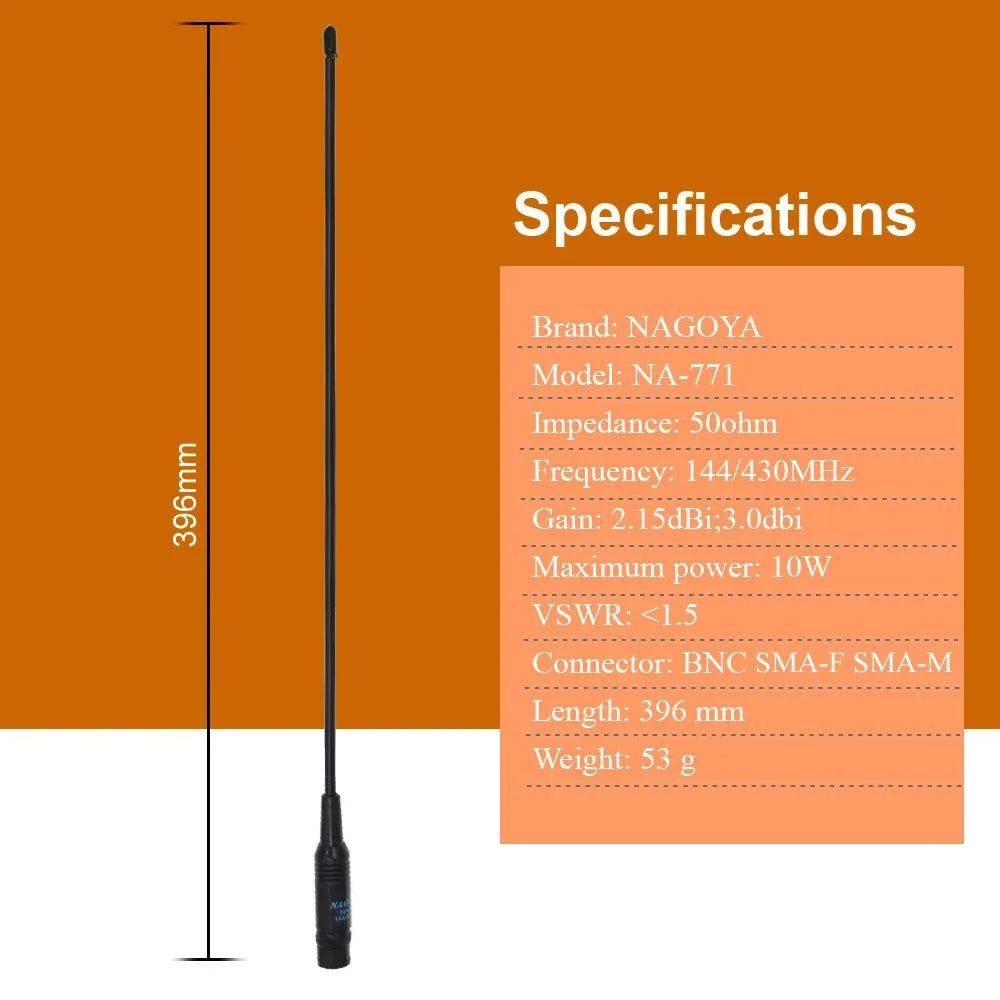 2PCS NAGOYA NA-771 SMA Female SMA-F Dual Wide Band Flexible Antenna VHHappy Radios2PCS NAGOYA NA-771 SMA Female SMA-