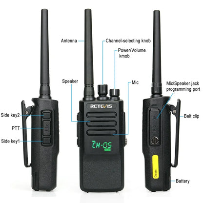 High Power Retevis RT50 DMR Digital Walkie Talkie 2PCS UHF IP67 WaterpHam Radios