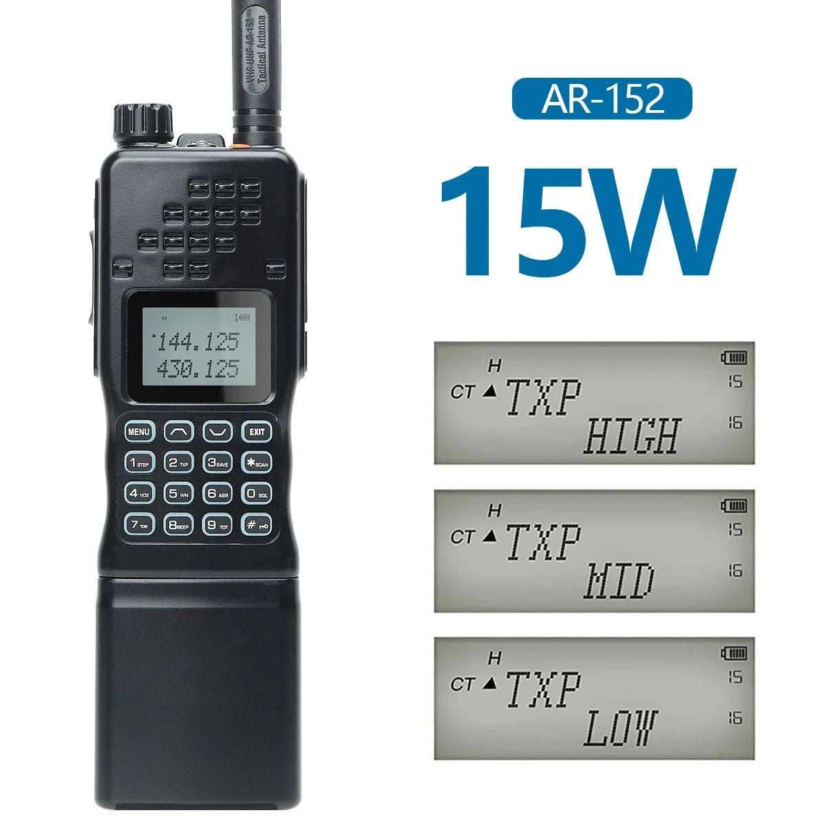 AR-152 15W High Powerful Dual Band VHF/UHF Long Range Tactial Game WalHam Radios