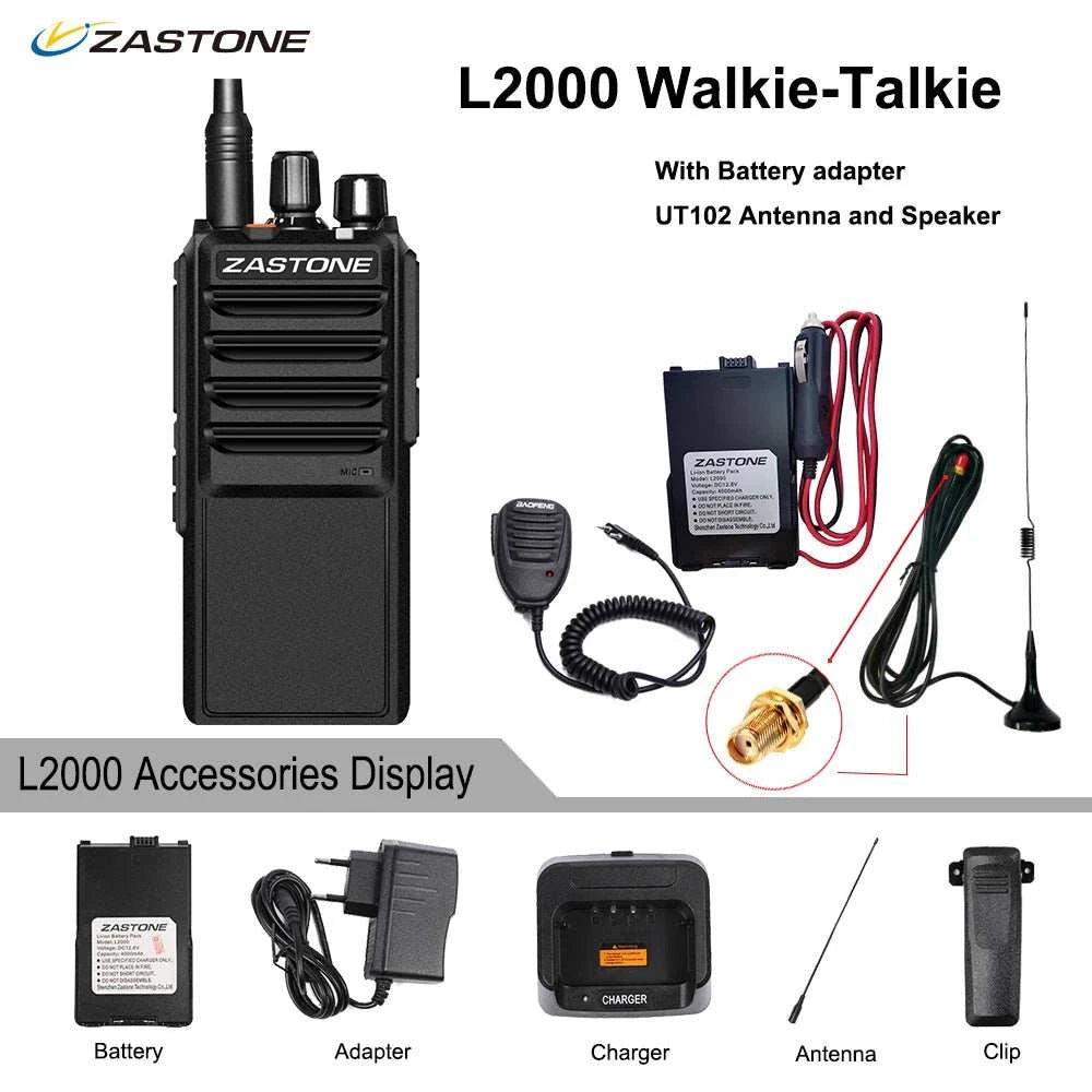 2021 New Zastone L2000 20W Walkie Talkie Uhf Two Way Radio Ham Radio 4Happy RadiosZastone L2000 20W Walkie Talkie Uhf