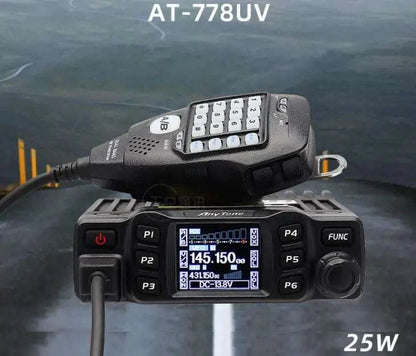 AnyTone AT-778UV Dual Band Transceiver Mini Mobile Radio Station VHF 136-174 UHF 400-480MHz Amateur Radio Walkie Talkie 25W