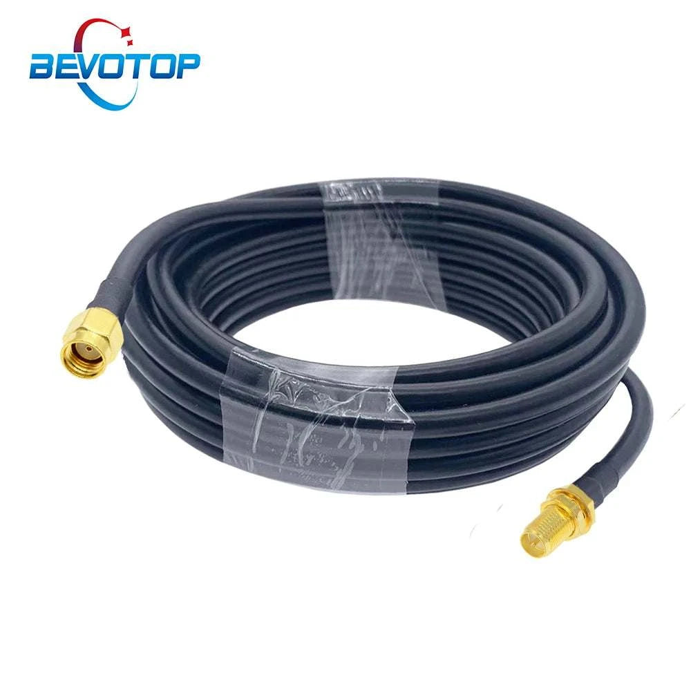 1M 2M 5M 10M 20M RG58 Cable RP SMA Male to RP SMA Female Bulkhead WiFiHappy Radios1M 2M 5M 10M 20M RG58 Cable RP SMA Male