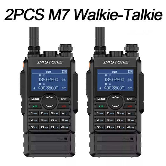 2PCS M7 Zastone Walkie Talkie uhf vhf Two Way Radio 5W Dual band walkiHam Radios