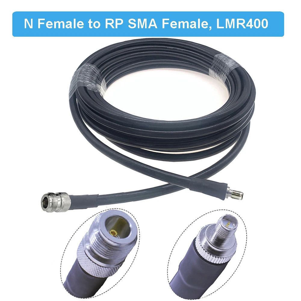 LMR400 Cable N to SMA 50 Ohm Low Loss 50-7 Pigtail RF Coaxial ExtensioHappy RadiosLMR400 Cable