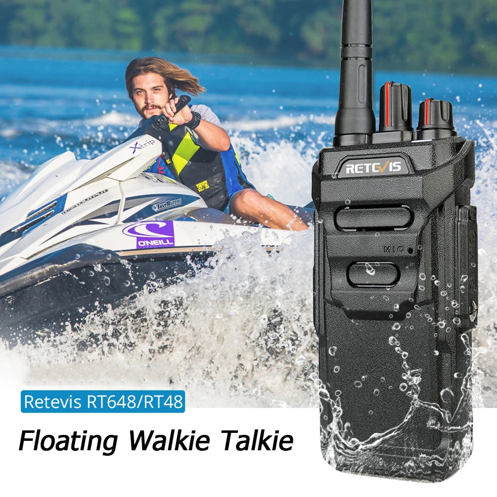 RETEVIS RT648 IP67 Waterproof Walkie Talkie 1 or 2 pcs Floating PortabHappy RadiosRETEVIS RT648 IP67 Waterproof Walkie Talkie 1