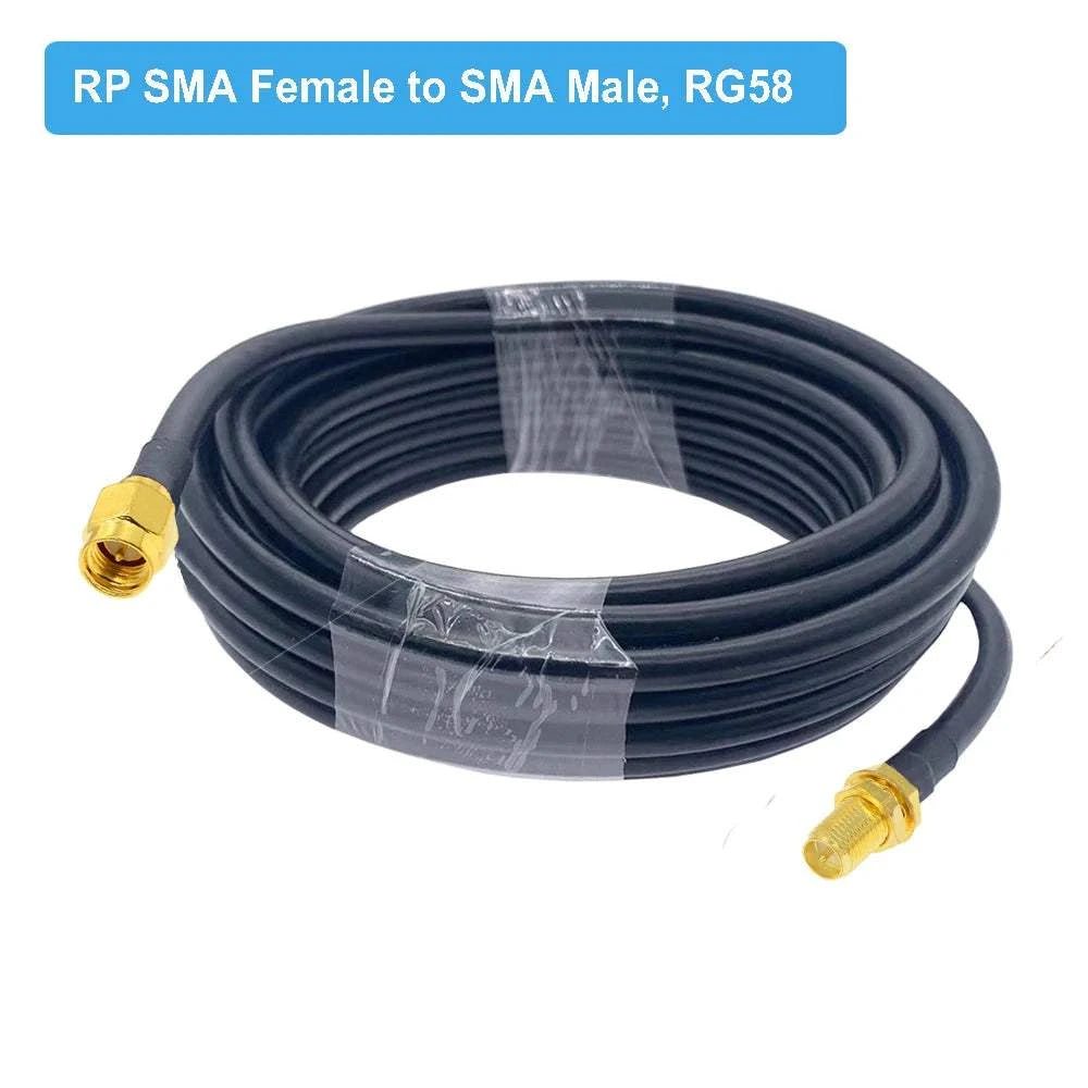 1M 2M 5M 10M 20M RG58 Cable RP SMA Male to RP SMA Female Bulkhead WiFiHappy Radios1M 2M 5M 10M 20M RG58 Cable RP SMA Male