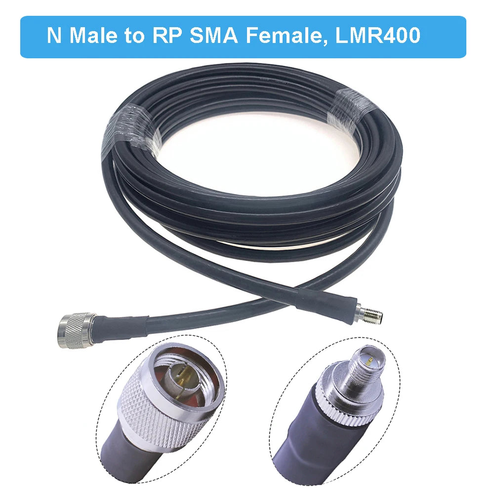 LMR400 Cable N to SMA 50 Ohm Low Loss 50-7 Pigtail RF Coaxial ExtensioHappy RadiosLMR400 Cable