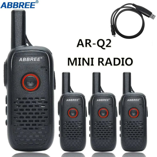 4PCS ABBREE AR-Q2 Professional Handy mini Walkie Talkie Mini VOX USB CHam Radios
