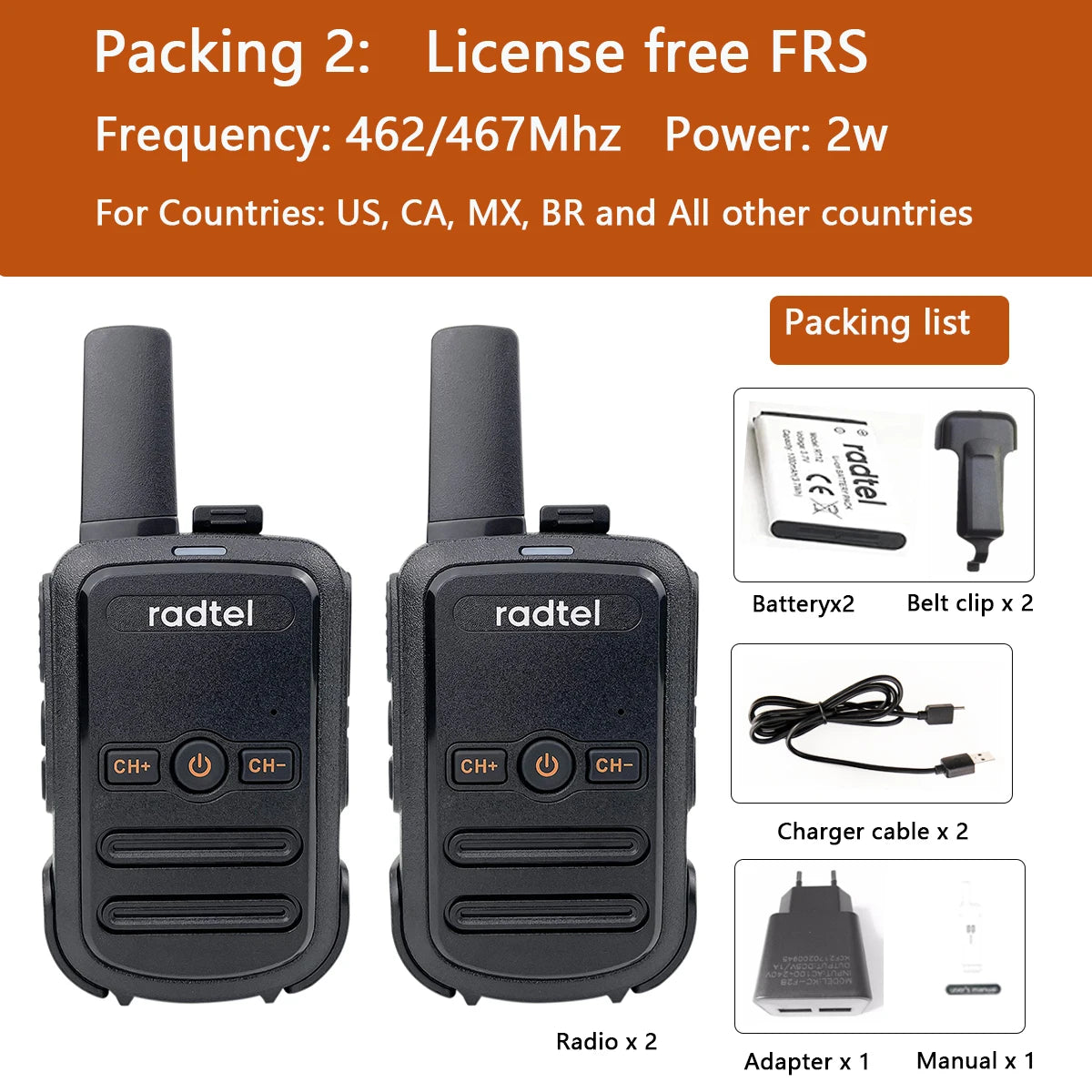 Mini Walkie Talkie Radtel RT12 Portable Two Way Radio PMR FRS Radio CoHappy RadiosMini Walkie Talkie Radtel RT12 Portable