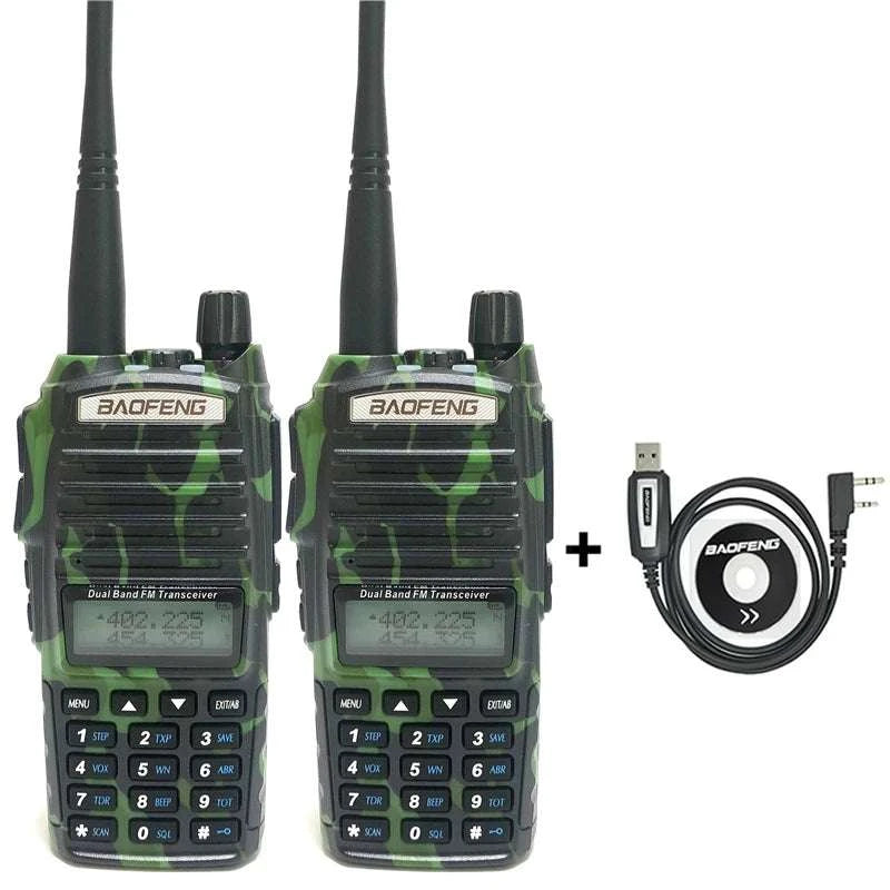 2pcs Baofeng UV 82 Portable Two Way Ham Radio Add Foldable Antenna 5-1Happy Radios2pcs Baofeng UV 82 Portable