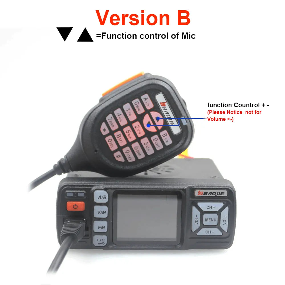 BAOJIE BJ-318 25W Car Walkie Talkie Dual Band 136-174&400-490MHz FM RaHam Radios