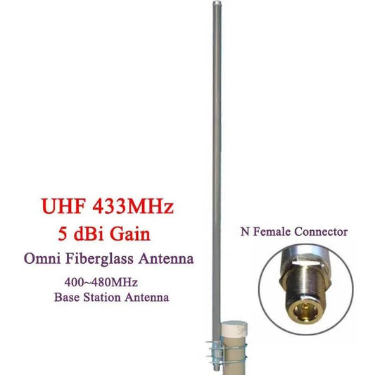 433MHz omni fiberglass antenna UHF400-480MHz base station antenna radiHam Radios