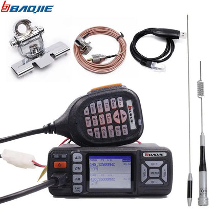Baojie BJ-318 bj318 mini Mobile Radio Dual Band VHF UHF car Radio 20/2Ham Radios