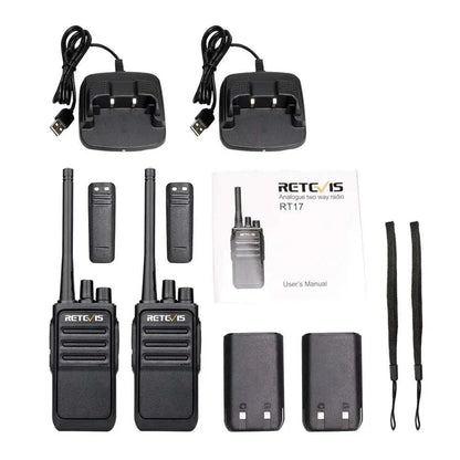 A Pair Retevis RT617/RT17 Walkie Talkies PMR Radio PMR446/FRS VOX USB Ham Radios