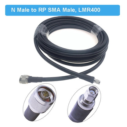 LMR400 Cable N to SMA 50 Ohm Low Loss 50-7 Pigtail RF Coaxial ExtensioHappy RadiosLMR400 Cable