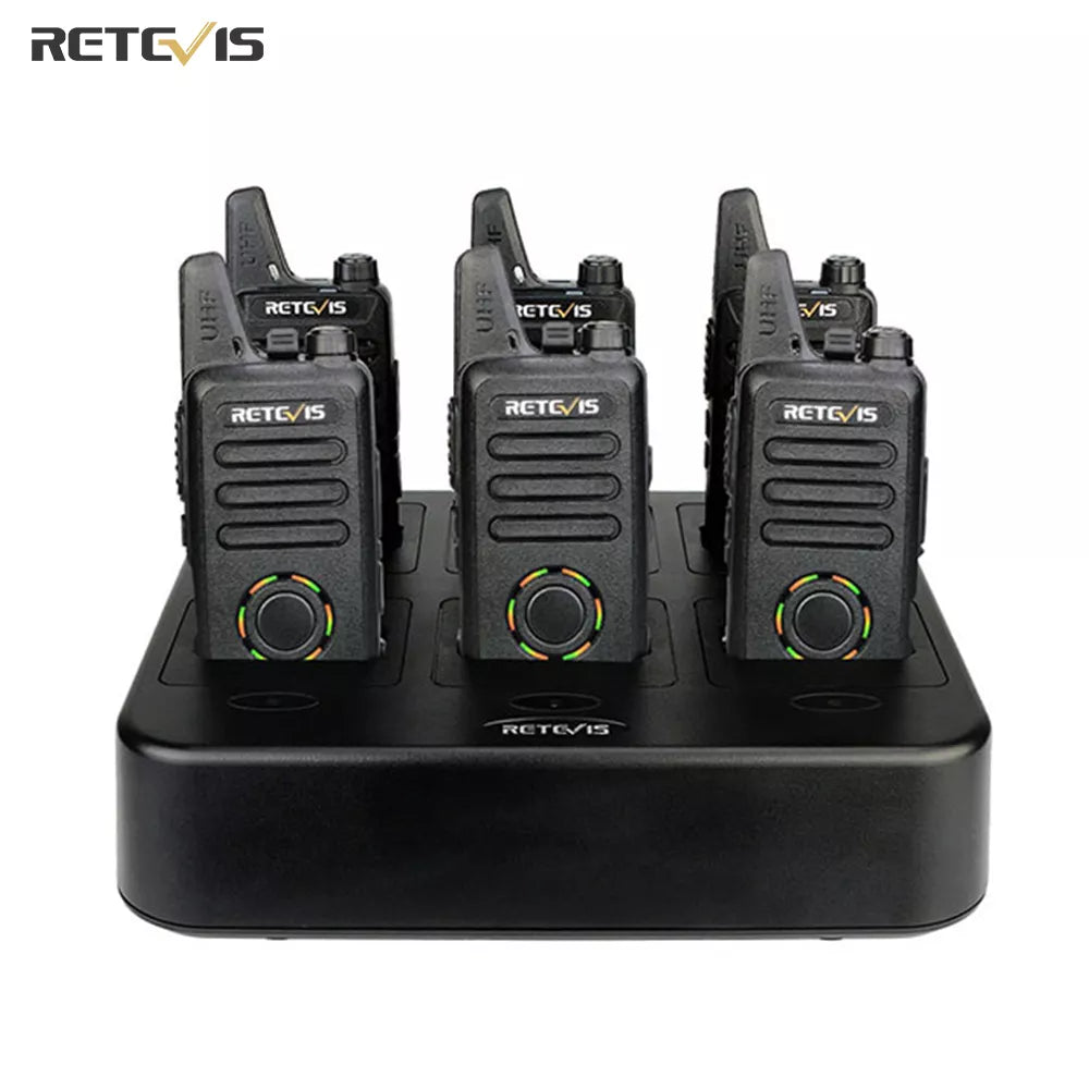 Retevis RT22S Mini Two Way Radio Walkie Talkie 6pcs + Six-Way Charger Ham Radios