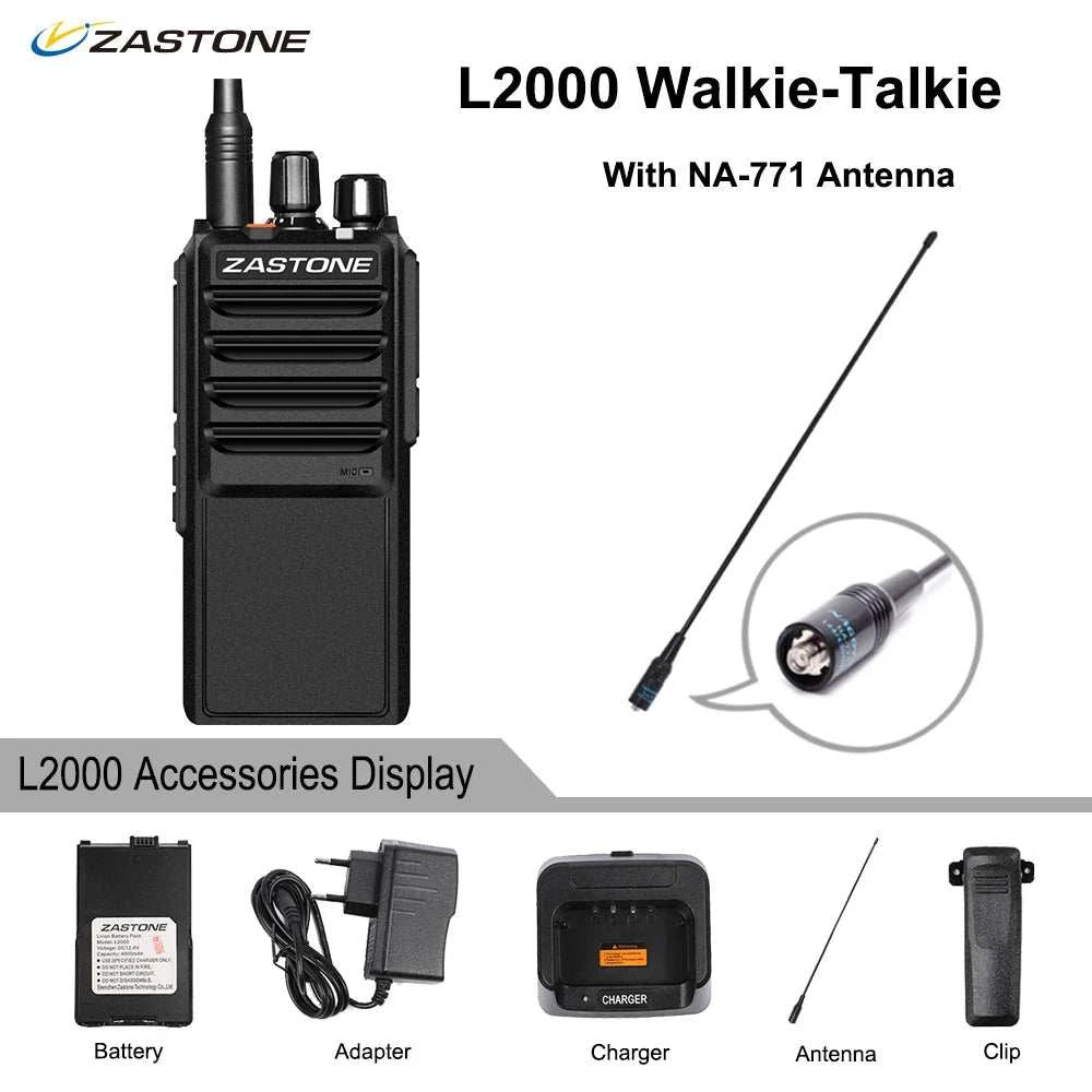 2021 New Zastone L2000 20W Walkie Talkie Uhf Two Way Radio Ham Radio 4Happy RadiosZastone L2000 20W Walkie Talkie Uhf