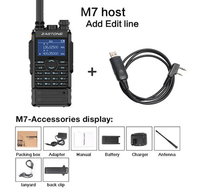 Zastone M7 dual band 5W walkie talkie 136-174 400-480mhz 250 channels Ham Radios