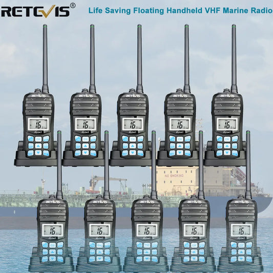 RETEVIS RT55 Professional Marine Radio Float Walkie Talkie 10pcs WaterHam Radios