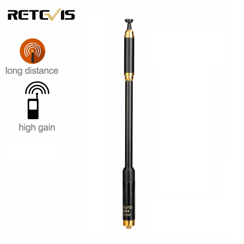 Retevis HA04 Walkie Talkie Antenna SMA-F UV Dual Band 144/430MHz HandhHappy RadiosRetevis HA04 Walkie Talkie Antenna SMA-