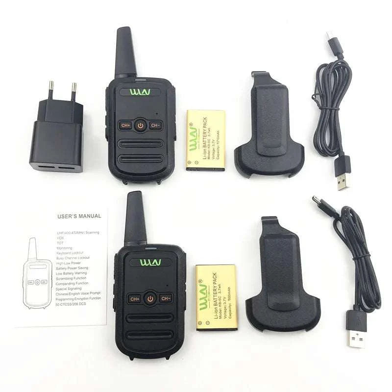 2pcs WLN KD-C52 MINI Handheld Transceiver KD C52 Two Way Radio Ham  RaHappy Radios2pcs WLN KD-C52 MINI Handheld Transceiver KD C52