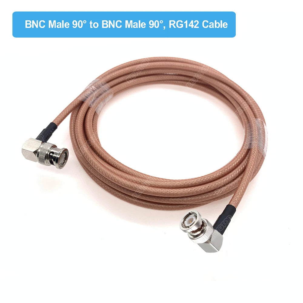 RG142 Cable Right Angle BNC Male to BNC Male 90 Degree Plug High QualiHam Radios