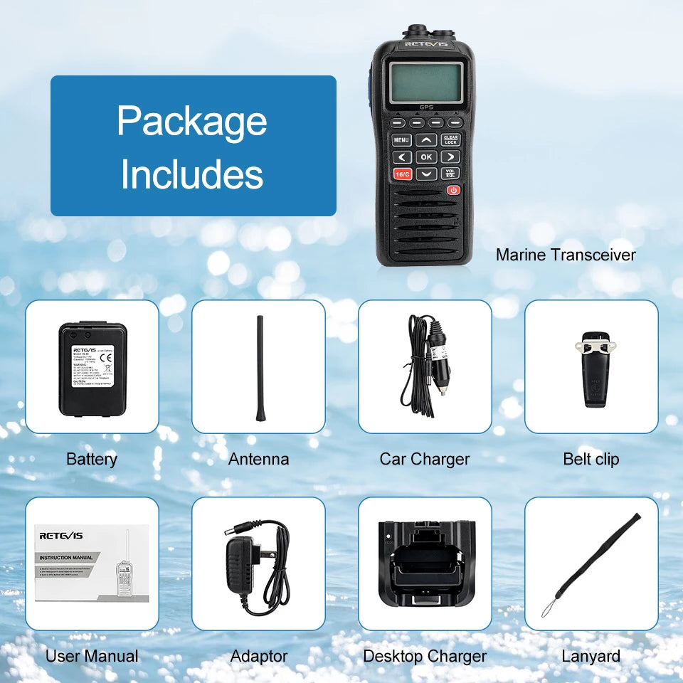 Retevis RM40 VHF Marine Radio IPX7 Waterproof Two Way Radio CommunicatHam Radios