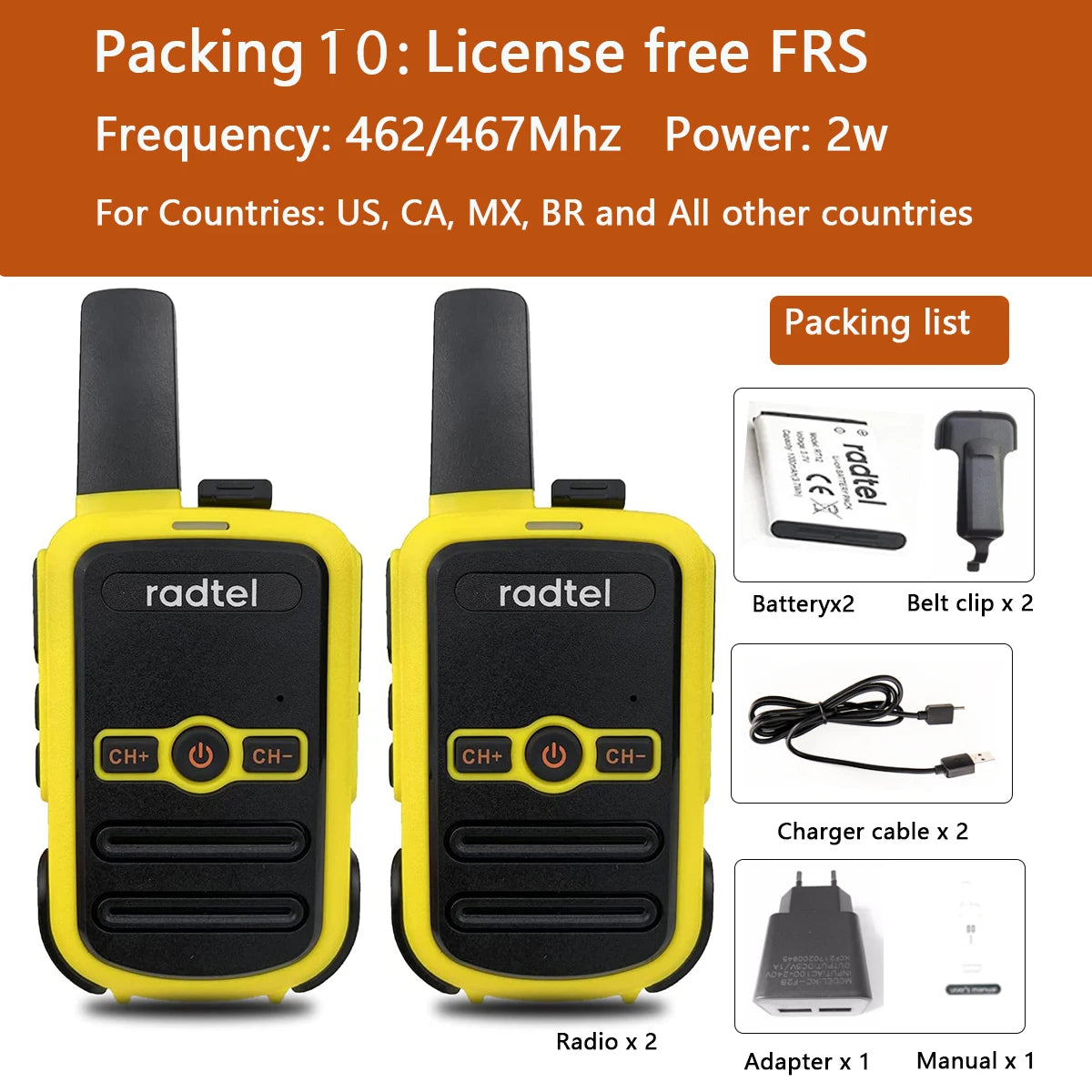 Mini Walkie Talkie Radtel RT12 Portable Two Way Radio PMR FRS Radio CoHappy RadiosMini Walkie Talkie Radtel RT12 Portable