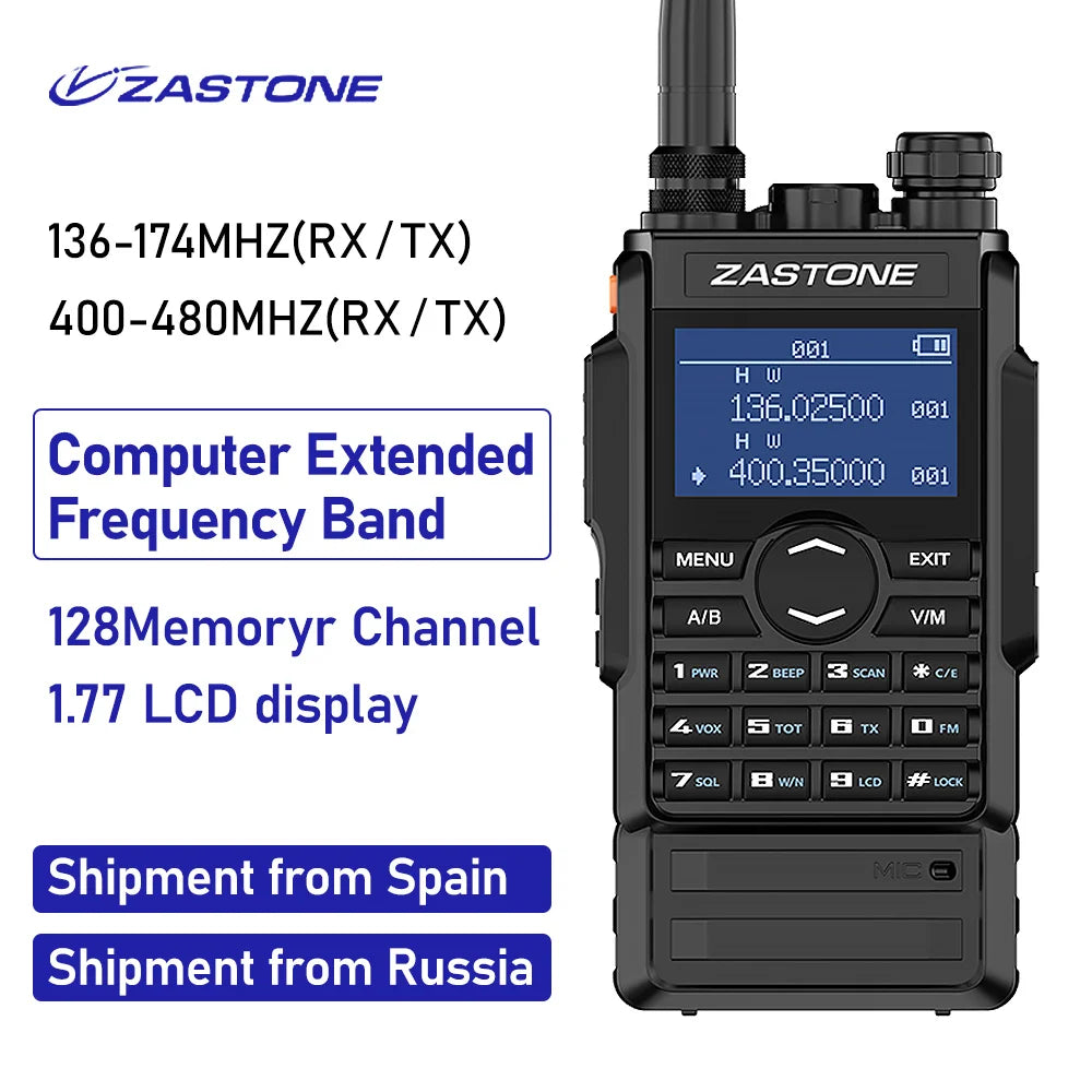 Zastone M7 dual band 5W walkie talkie 136-174 400-480mhz 250 channels Ham Radios