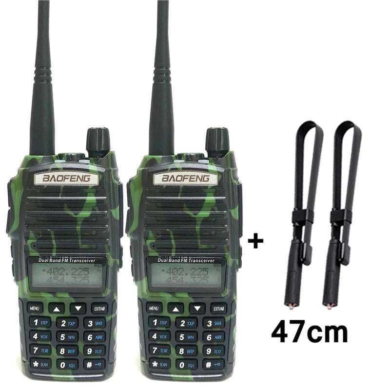 2pcs Baofeng UV 82 Portable Two Way Ham Radio Add Foldable Antenna 5-1Happy Radios2pcs Baofeng UV 82 Portable