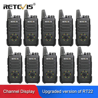 Cheap RETEVIS RT22S Mini Walkie Talkie 10pcs 2W UHF VOX Hidden DisplayHam Radios