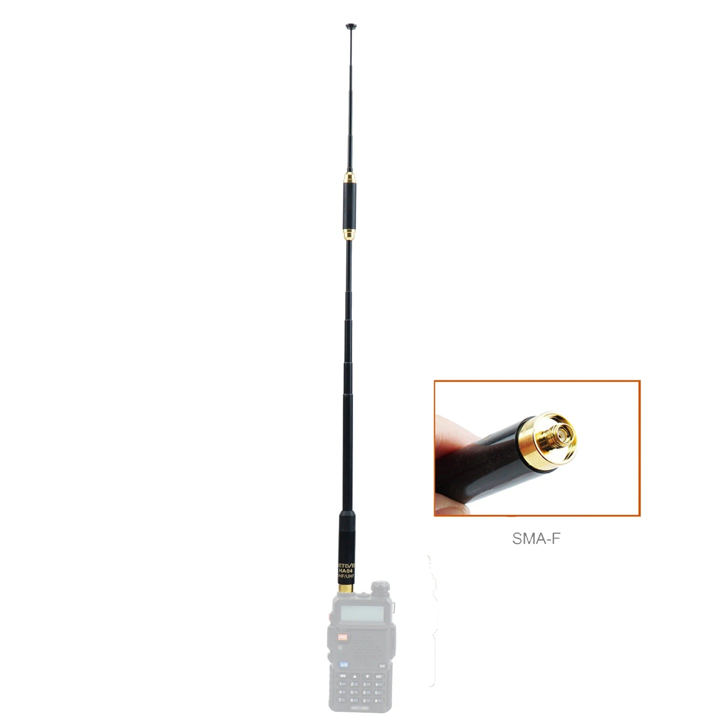 Retevis HA04 Walkie Talkie Antenna SMA-F UV Dual Band 144/430MHz HandhHappy RadiosRetevis HA04 Walkie Talkie Antenna SMA-