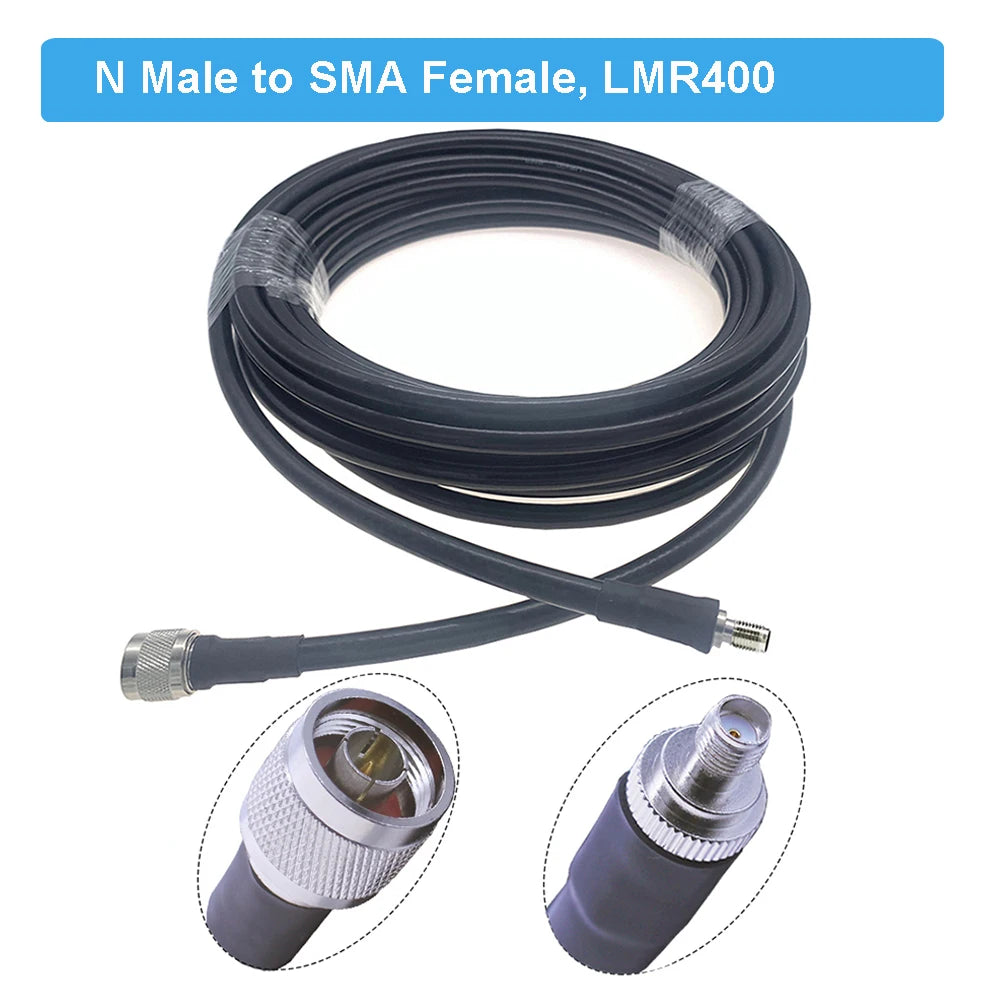 LMR400 Cable N to SMA 50 Ohm Low Loss 50-7 Pigtail RF Coaxial ExtensioHappy RadiosLMR400 Cable