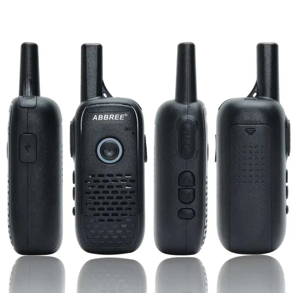 4PCS ABBREE AR-Q2 Professional Handy mini Walkie Talkie Mini VOX USB CHam Radios