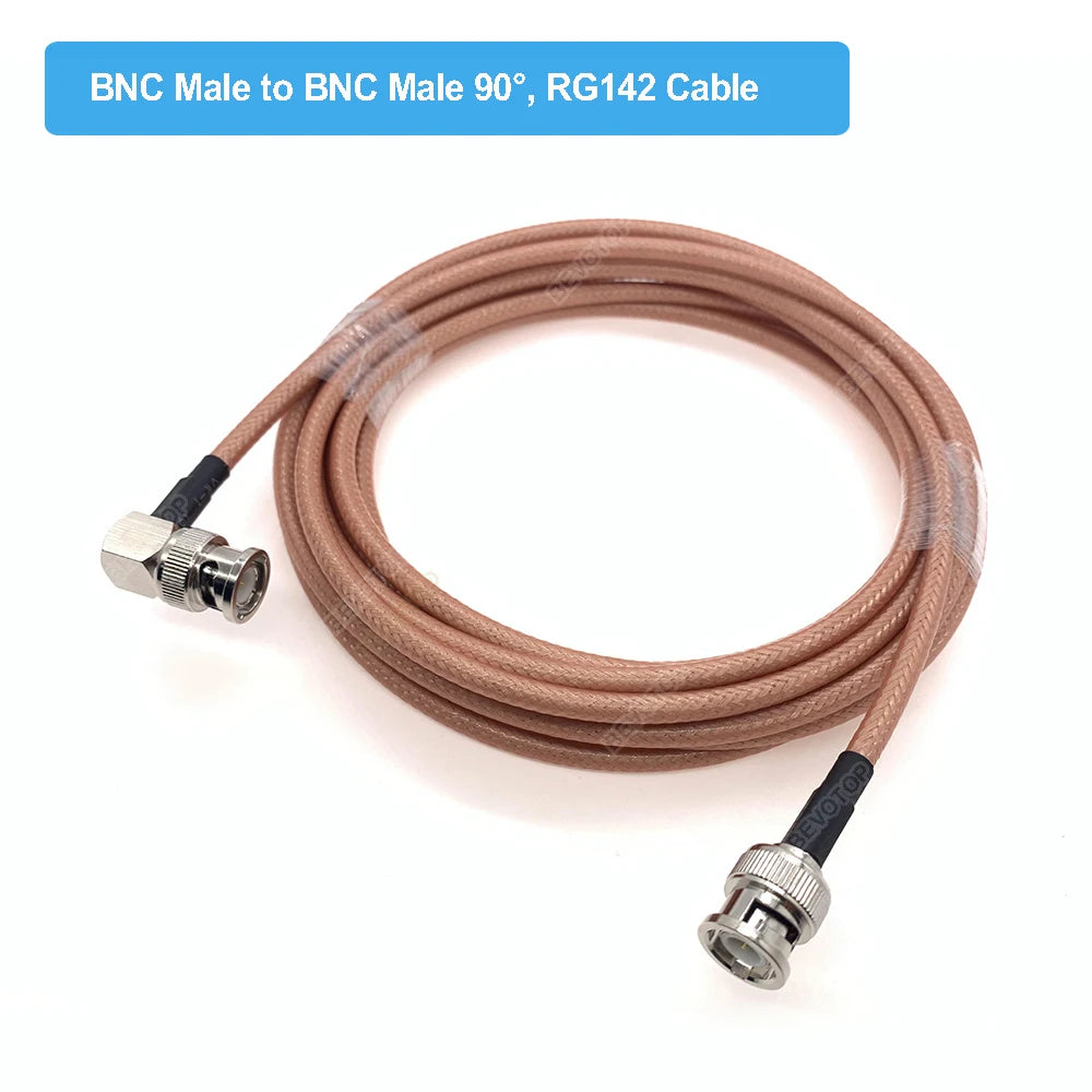 RG142 Cable Right Angle BNC Male to BNC Male 90 Degree Plug High QualiHam Radios