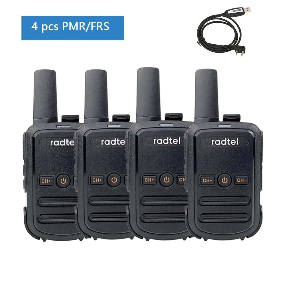 4pcs Mini Walkie Talkie Radtel RT12 Portable Two Way Radio Station PMRHappy Radios4pcs Mini Walkie Talkie Radtel RT12 Portable