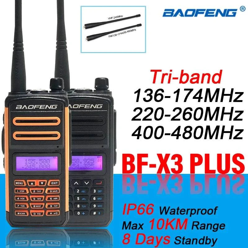 2021 BF X3 Plus High Power Walkie Talkie Long Range Tri-band Ham CB RaHappy Radios2021 BF X3