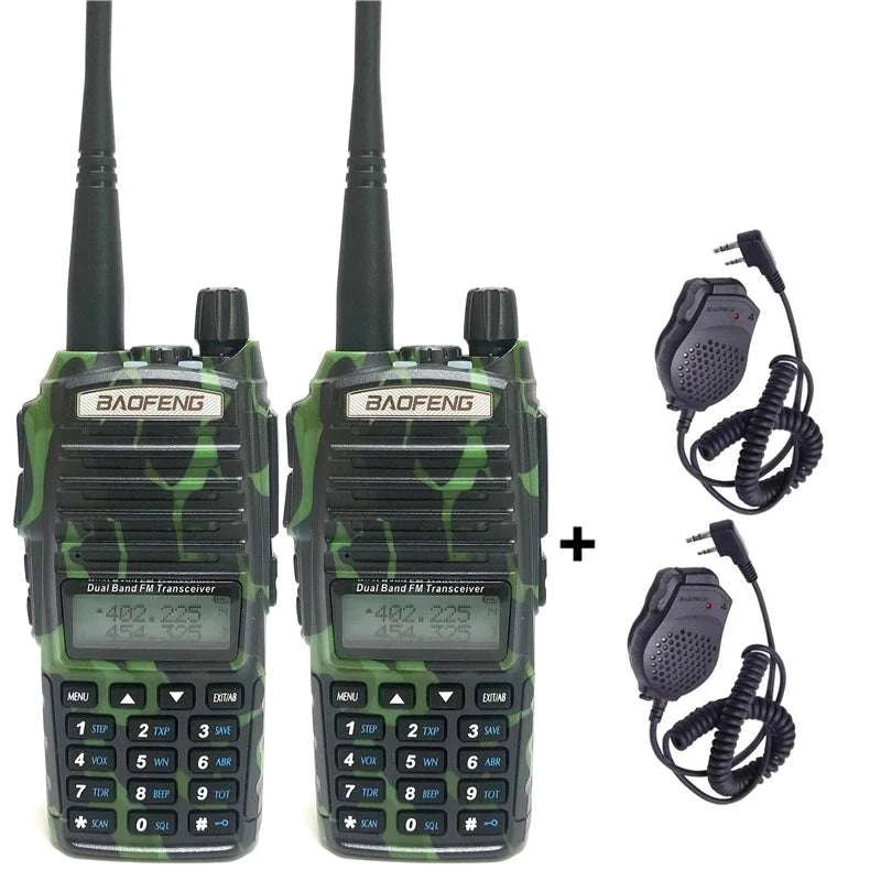 2pcs Baofeng UV 82 Portable Two Way Ham Radio Add Foldable Antenna 5-1Happy Radios2pcs Baofeng UV 82 Portable